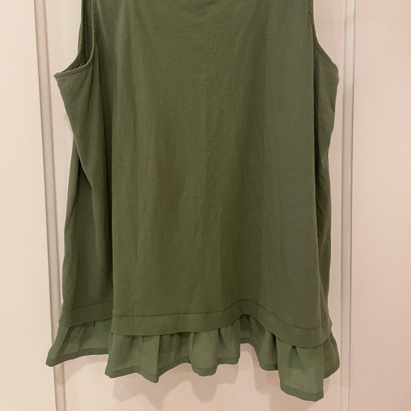 J.Crew Factory Green Ruffle Tank - Picture 3 of 4